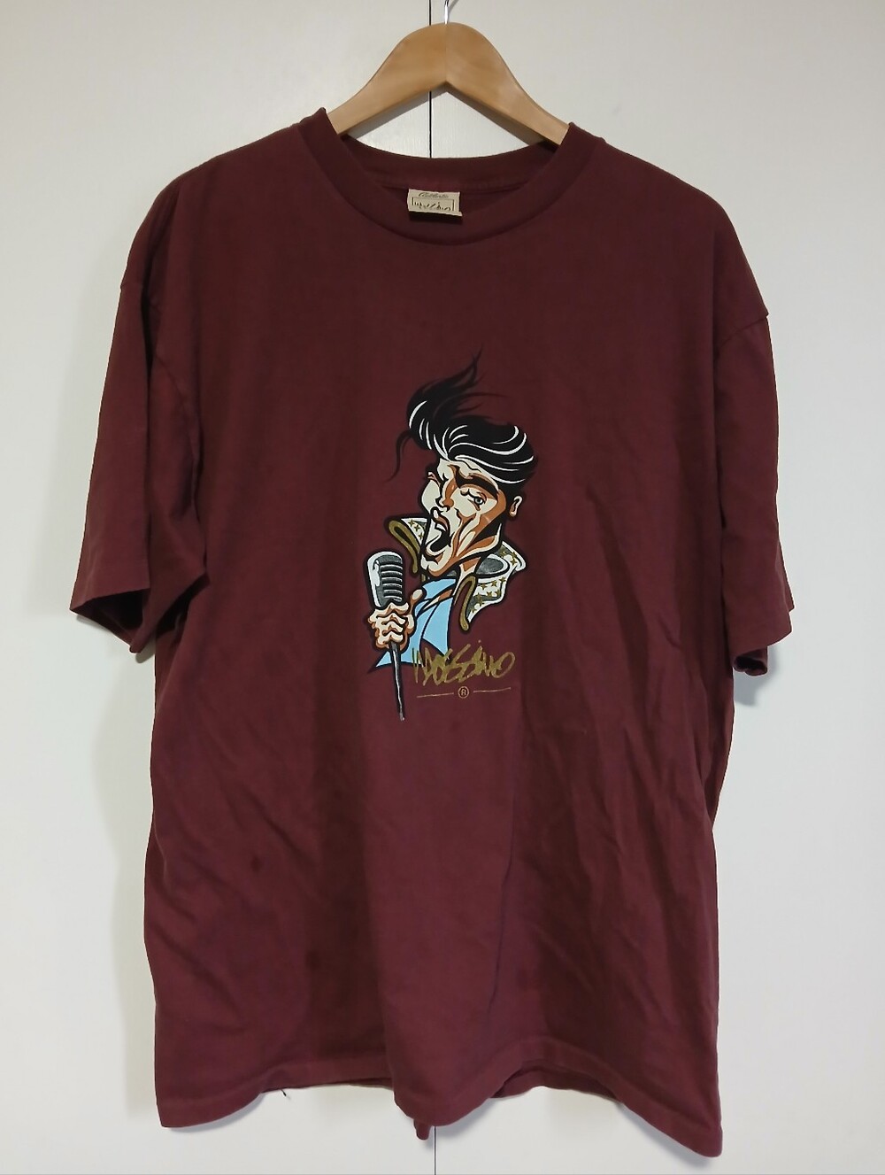 ​Vintage 90s Mossimo Limited Edition Elvis Presley Graphic Tee Burgundy Large